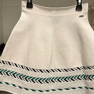 Armani Exchange White Skirt with Green and Black Accents